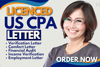 provide US CPA, audit financial statement, comfort letter, mortgage, tax return