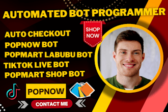 build popnow checkout bot, popmart labubu bot, tiktok live bot, popmart shop bot