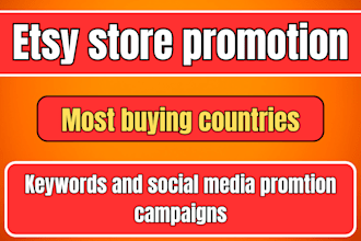do etsy store promotion with keywords and social media