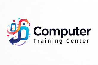 make computer trening center logo with creative concepts