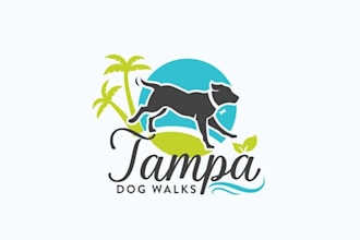design amazing dog walking and pet sitting brand logo