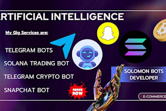 create a professional custom coded telegram bot, trading bot, ai chat bot