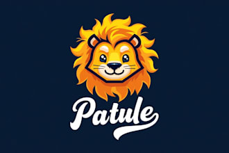 make lion mascot logo design without any copyright concept