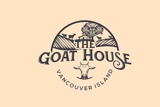 make unique rustic logo for a goat cheese farm