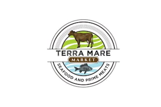design inspirational seafood and meat market logo