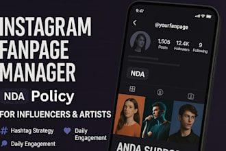 create and manage a professional instagram fanpage for influencers and artists