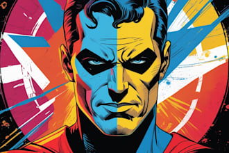 make professional comic superhero pop art portraits