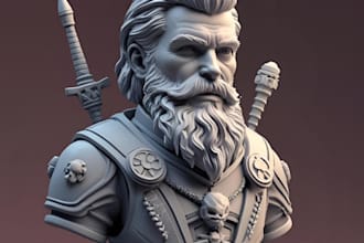 do 3d miniature design, 3d character, 3d modeling, sculpturing for 3d printing