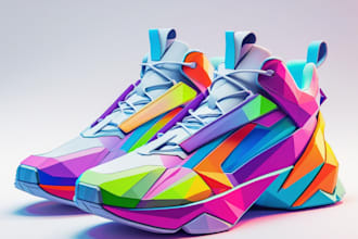 make high detailed low poly vector illustrations for