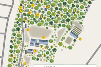 do nice 2d map for property plan or city plan