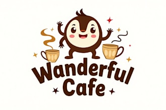 design wonderful cafe logo with unlimited revision