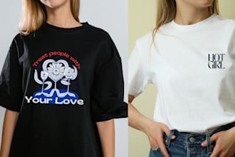 design unique and trendy t shirt designs for merch and print on demand