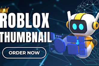 design modern roblox thumbnail 3d gaming vlog youtube thumbnail