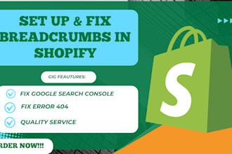 add and setup breadcrumbs in product page fix 404 error in shopify website