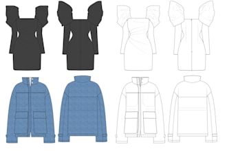 design technical flat sketches