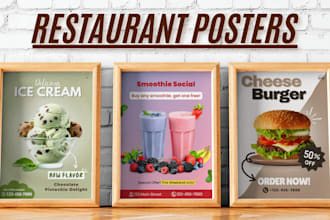 design a food or restaurant poster to boost your sales
