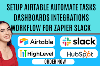 setup airtable automate tasks dashboards integrations workflow for zapier slack