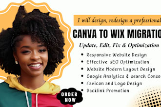 design or redesign canva to wix website redesign canva to wix website design