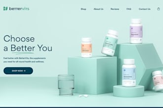 design private label health and wellness supplement shopiy store wesbite design