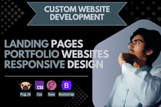 build a modern responsive portfolio or landing page with pug scss bootstrap