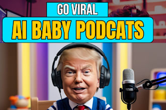 create a viral ai baby video podcast, news baby for tiktok