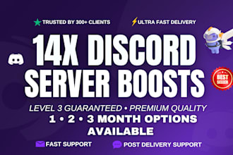 do 14x discord server boost in 30 minutes
