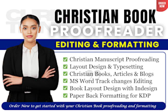 proofread, edit and format self help christian book as an editor for amazon kdp