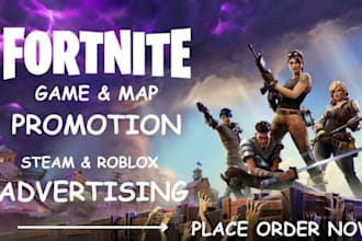 fortnite game and fortnite map promotion steam game and roblox game advertising