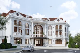 design luxurious 3d facades for classic or neoclassical villas