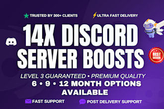 14x discord server boost for 1 year