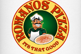 design romanos pizza new restaurant logo
