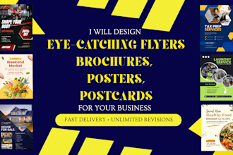 design scroll stopping business flyers, brochures, posters