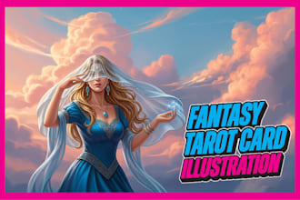 create fantasy tarot card illustration
