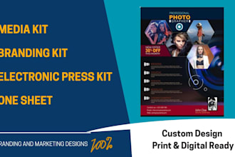 design a podcast PR speaker one sheet press kit