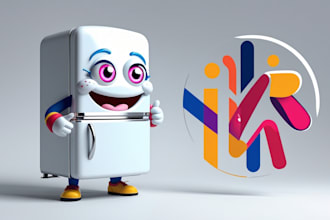 do good looking  fridge mascot logo with free source file