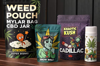 design custom weed pouch, mylar bag and cbd packaging