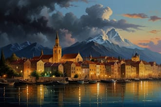 paint a real oil painting on canvas with for you
