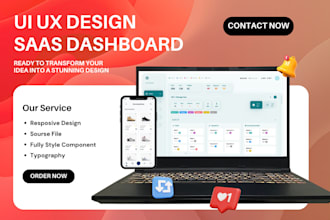 design modern saas, CRM, and dashboard UI UX for web or mobile app in figma