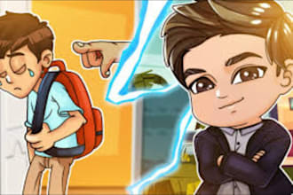 make cartoon youtube thumbnail any style