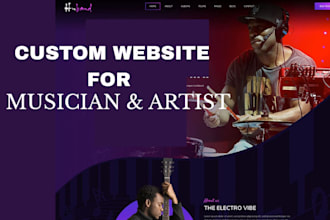 build a custom music website artist, dj podcast website on any wordpress website