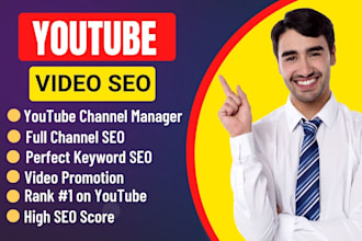 do youtube channel SEO and video optimization for top ranking on search result