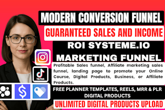 create sales funnel, landing page, webinar, affiliate marketing in systeme io