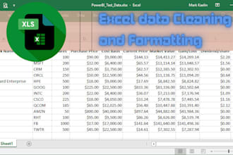 clean, format, merge, split excel data