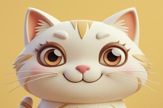 do good looking cat mascot logo with free source file