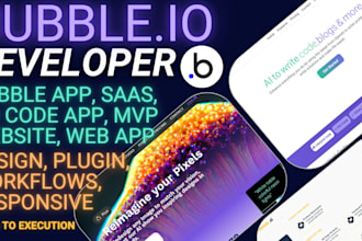 build bubble io app, no code app, mvp, saas, web app, website