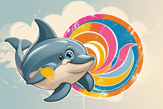 create dolphine mascot logo for your business only 12 hours