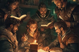 draw fantasy dnd art, dnd characters, dnd party, game art