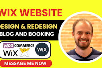 design or redesign wix website, wix studio site, ecommerce site wix landing page