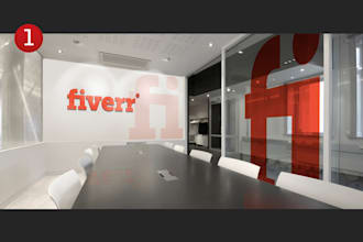mockup your logo or text on 2 office interiors