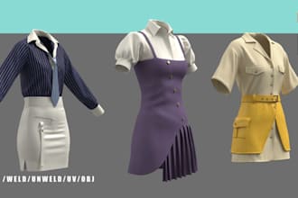 design scrub uniform and workwear clothing techpack for manufacturing production